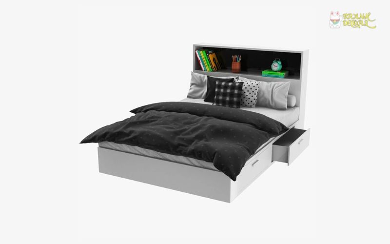 Mô hình 3D giường ngủ có ngăn tủ 2 Mô hình 3D giường ngủ có ngăn tủ