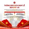 Poster Thông Báo Lịch Nghỉ Lễ 30 tháng 4 và 1 tháng 5