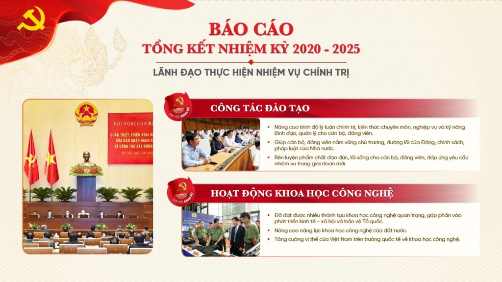 Slide PowerPoint Đại Hội Đảng tặng kèm phông chữ (35 slide) 18 Báo cáo tổng kết Nhiệm kỳ 2020 - 2025