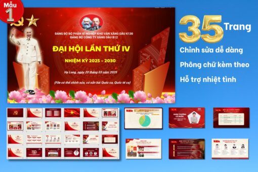 Slide PowerPoint Đại hội Đảng tặng phông chữ