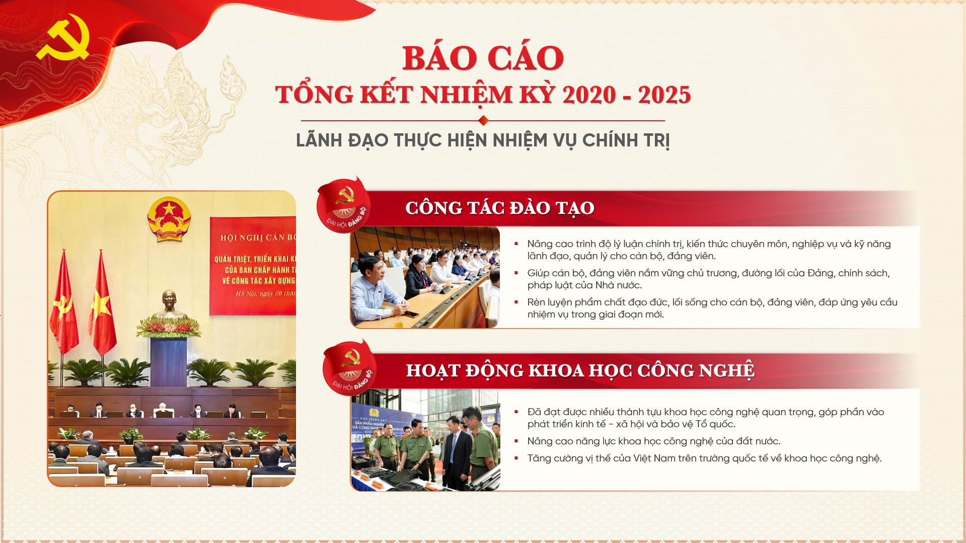 Slide Đại hội Đảng bộ nhiệm kỳ 2025 - 2030 tặng phông chữ (24 slide) 20 Báo cáo tổng kết kết quả nhiệm kỳ trước