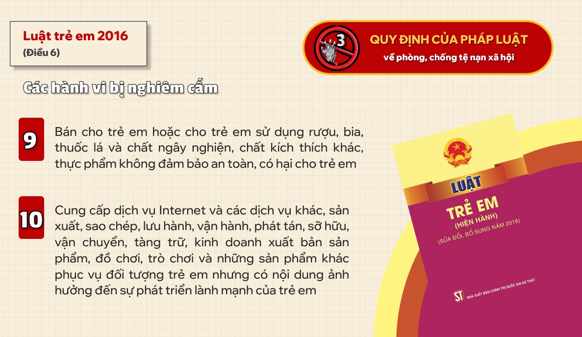 Slide Phòng chống tệ nạn xã hội tặng phông chữ 13 Luật trẻ em năm 2016