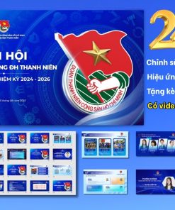 Slide Đại hội Đoàn thanh niên, Chi đoàn 24 trang tặng phông chữ