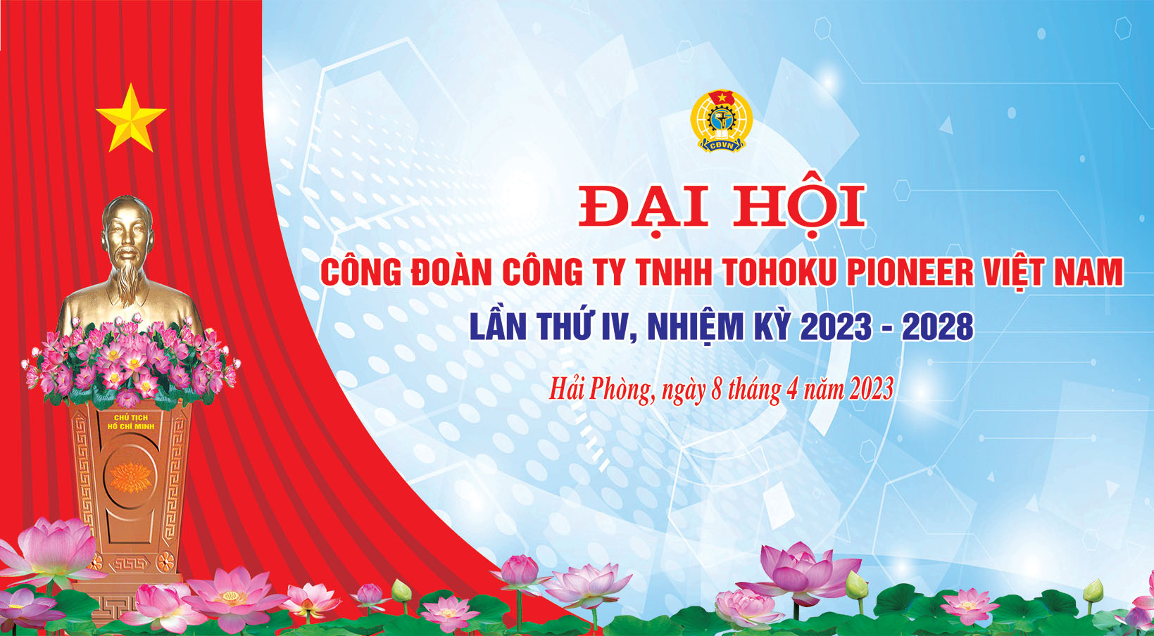Mẫu phông nền Đại hội Công Đoàn 2 Mẫu phông nền Đại hội Công Đoàn bản PSD