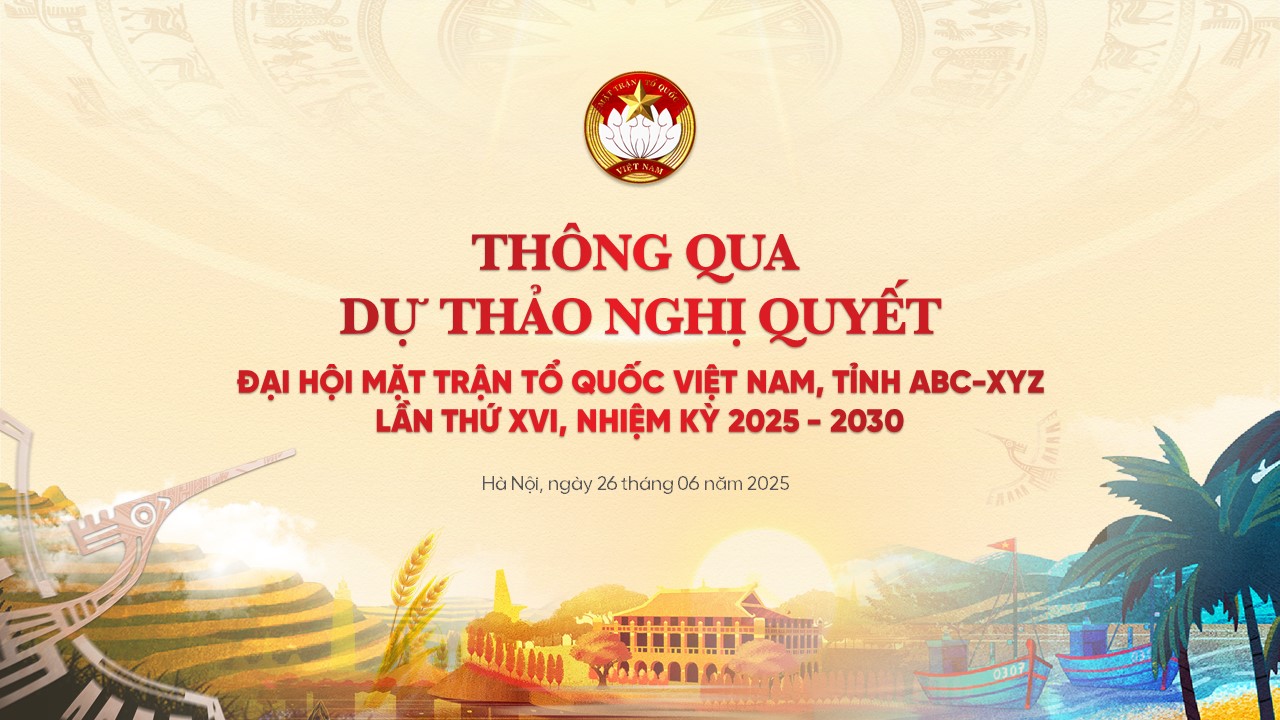 Slide Đại hội Mặt trận Tổ Quốc Việt Nam tặng phông chữ (32 slide) 26 Thông qua dự thảo nghị quyết