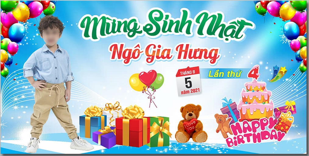 File corel phông nền Chúc mừng sinh nhật cho bé trai