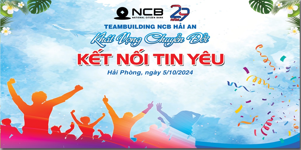 Mẫu backdrop Team building du lịch cùng công ty bản PSD