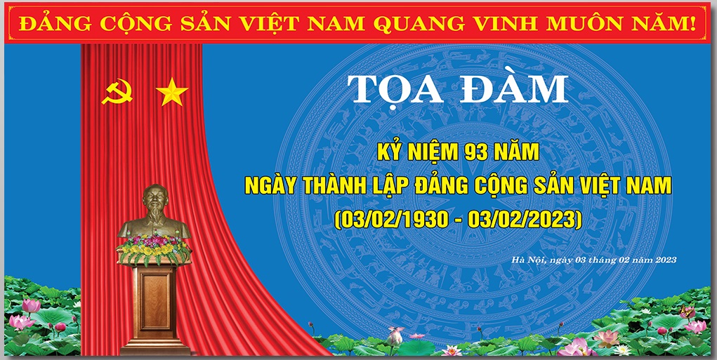 Mẫu backdrop Tọa đàm kỷ niệm ngày thành lập Đảng Cộng Sản Việt Nam