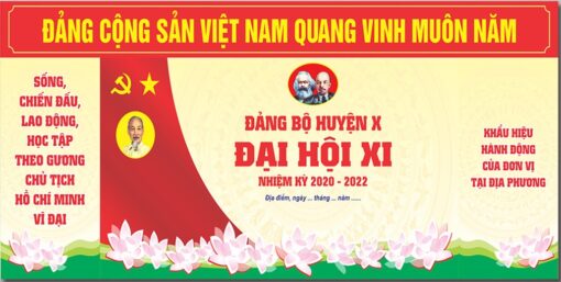 Mẫu backdrop phông nền Đại hội Đảng bộ bản Corel