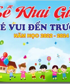 Mẫu corel background Lễ khai giảng bé vui đến trường