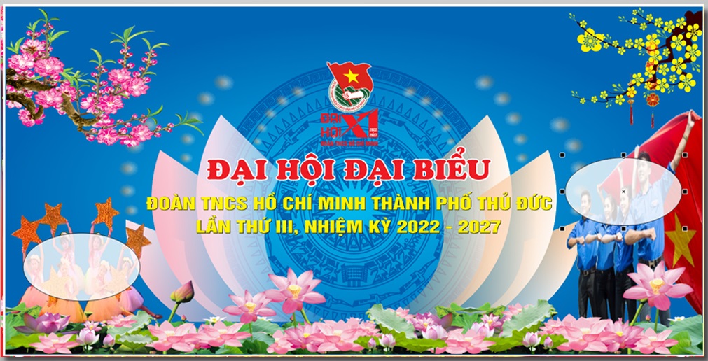 Mẫu corel phông nền Đại hội Đoàn Thanh niên Cộng Sản Hồ Chí Minh