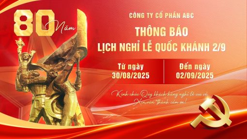 Banner thông báo lịch nghỉ lễ Quốc Khánh 2-9