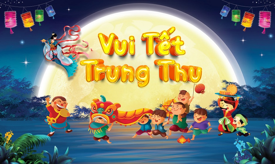 Mẫu background phông nền Vui Tết Trung Thu