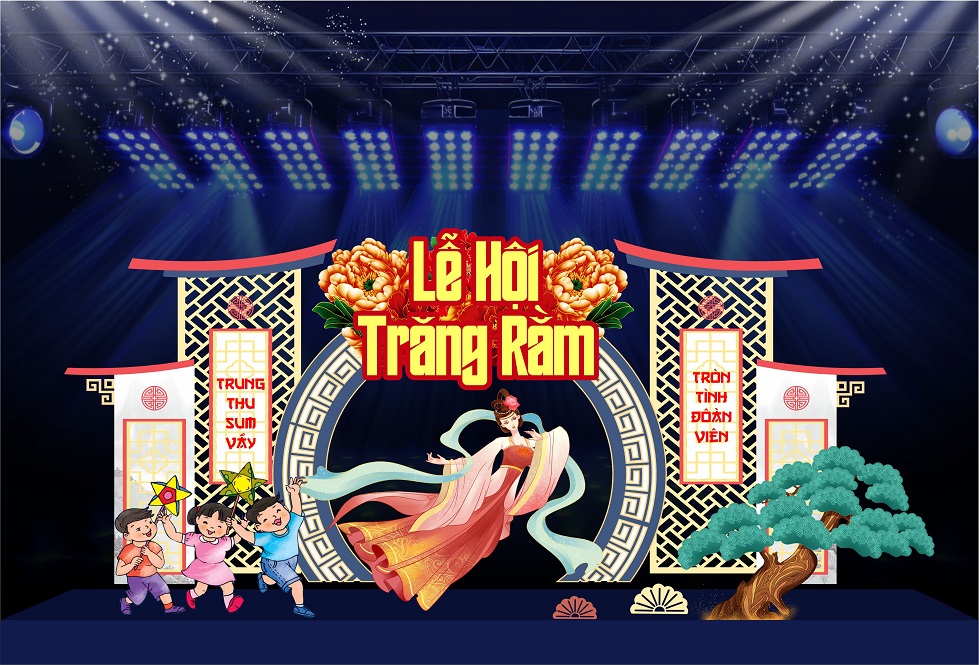 Mẫu corel cổng chào Tết trung thu Lễ hội trăng rằm
