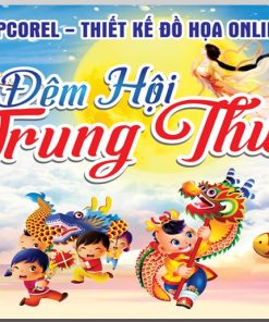 Mẫu corel phông nền Đêm hội Trung Thu