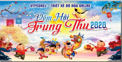 Mẫu corel phông nền Đêm hội Trung Thu