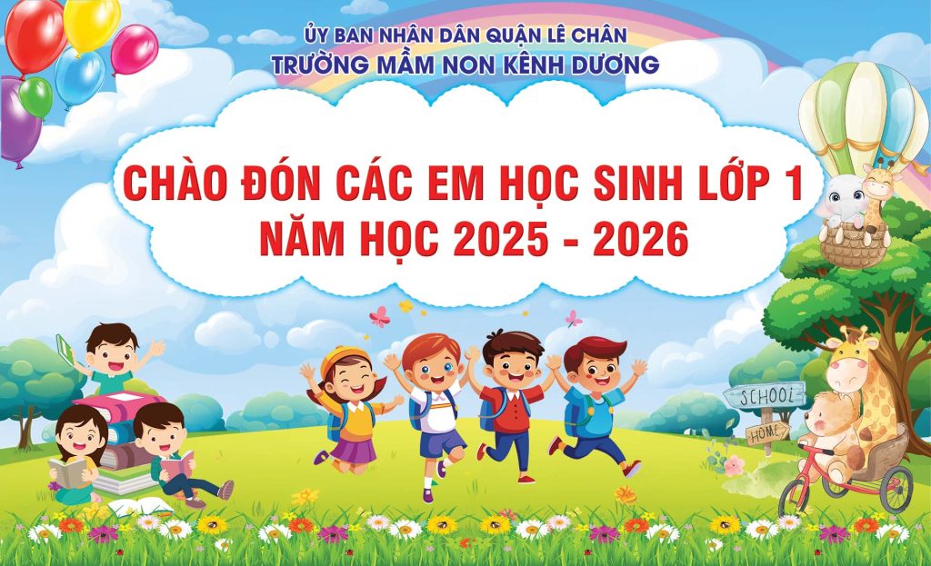 Mẫu phông nền chào đón các em học sinh lớp 1