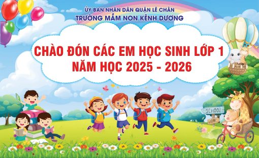 Mẫu phông nền chào đón các em học sinh lớp 1