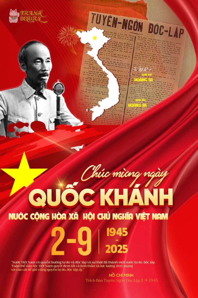 Mẫu poster chúc mừng Quốc Khánh Việt Nam 2-9 tặng phông chữ 2 Poster chúc mừng Quốc Khánh Việt Nam 2-9