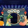 Mẫu backdrop trang trí lễ hội Tết Trung Thu
