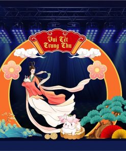 Mẫu corel tiểu cảnh trang trí cổng chào Tết Trung Thu 2025