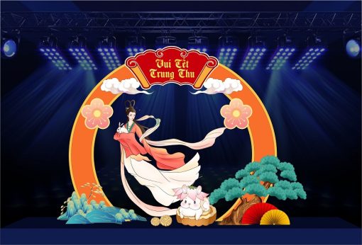Mẫu corel tiểu cảnh trang trí cổng chào Tết Trung Thu 2025
