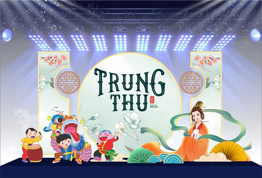 Mẫu corel trang trí sân khấu lễ hội Tết Trung Thu, tặng phông chữ 2 Mẫu corel trang trí sân khấu lễ hội Tết Trung Thu