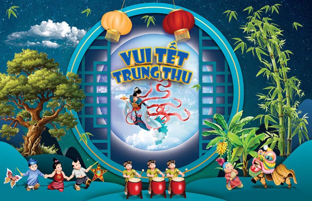 Mẫu phông nền Tết trung thu 2025