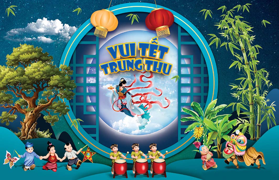 Mẫu phông nền Tết trung thu 2025