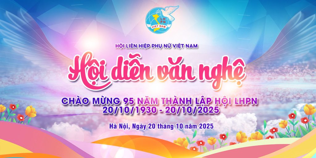 Mẫu phông nền văn nghệ chào mừng thành lập hội Liên Hiệp Phụ Nữ