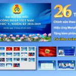 Slide Đại hội Công đoàn 26 trang tặng phông chữ đẹp