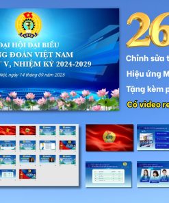 Slide Đại hội Công đoàn 26 trang, tặng phông chữ