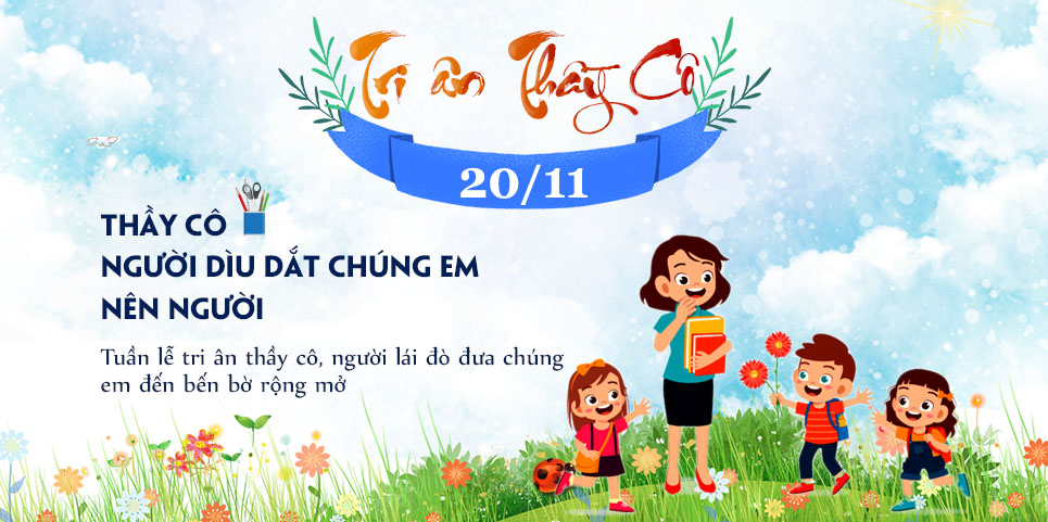 Mẫu background Tri ân Thầy Cô 20-11 đẹp