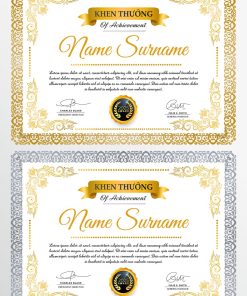 Combo 2 mẫu giấy khen hình chữ nhật