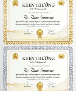 Combo 2 mẫu vector giấy khen khung họa tiết đẹp