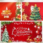Combo 3 mẫu banner Chúc mừng Giáng Sinh 2025 đẹp
