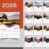 Mẫu file vector cuốn lịch treo tường năm 2026