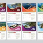 Mẫu file vector lịch số năm 2026 đủ 12 tháng