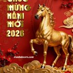 Mẫu hình nền chúc Tết năm Bính Ngọ 2026 sang trọng