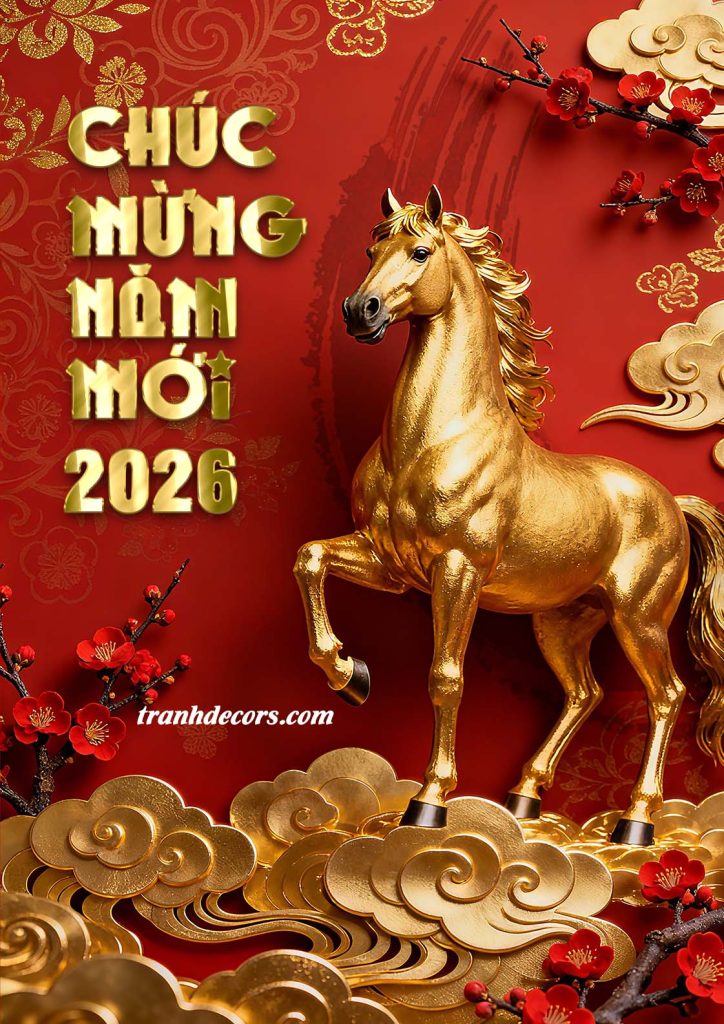 Mẫu hình nền chúc Tết năm Bính Ngọ 2026 sang trọng