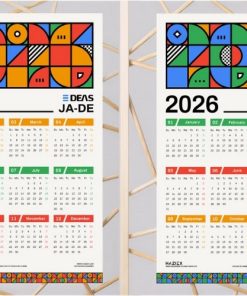 Mẫu lịch Bính Ngọ 2026 trẻ trung hiện đại