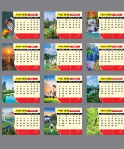 Mẫu lịch năm 2026 bản vector