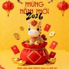 Mẫu poster chúc mừng năm mới 2026 sang trọng