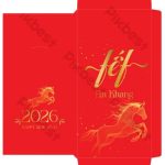 Mẫu vector bao lì xì năm 2026 Bính Ngọ