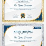 Mẫu vector giấy khen sang trọng, tặng phông chữ