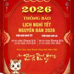 Poster thông báo lịch nghỉ Tết Bính Ngọ 2026