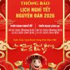 Poster thông báo lịch nghỉ Tết năm 2026
