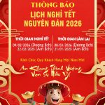 Poster thông báo lịch nghỉ Tết năm 2026