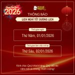 Mẫu banner thông báo lịch nghỉ Tết Dương lịch 2026