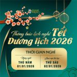 Mẫu poster thông báo nghỉ Tết Dương lịch 2026